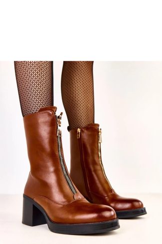 1098323 Brown Heel Boots in Women`s Ankle Boots & Booties with Fabric, Footbed, Upper Height and Heel Height