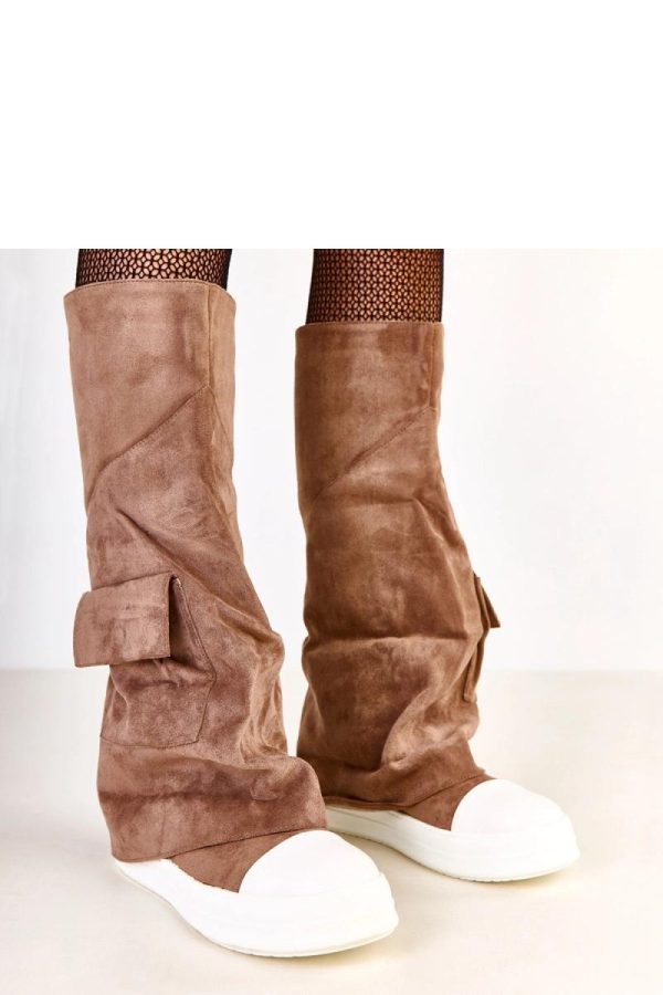Brown Thigh-Hight Boots..Fabric, Footbed, Upper Height and Platform Height