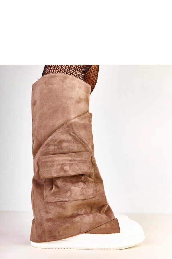 Brown Thigh-Hight Boots..Fabric, Footbed, Upper Height and Platform Height