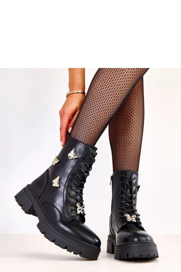 Black Bootie in Women`s Ankle Boots & Booties with Fabric, Footbed, Upper Height and Heel Height