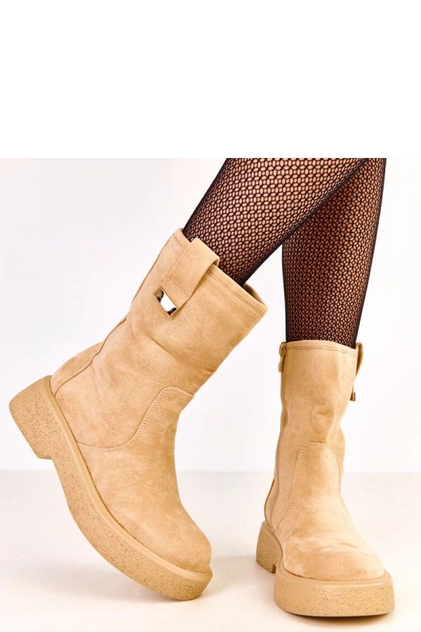 Beige Boots...Fabric, Footbed, Upper Height and Platform Height