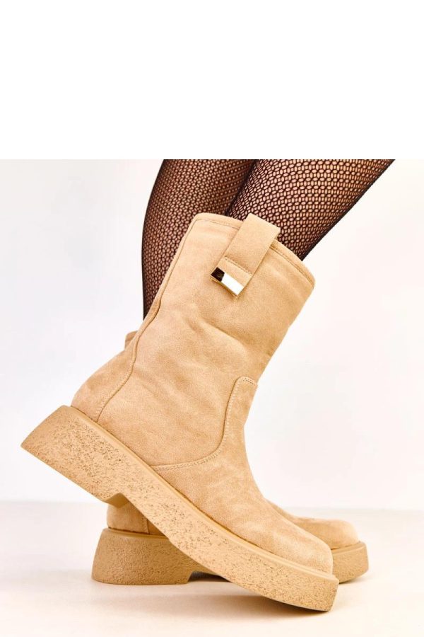Beige Boots...Fabric, Footbed, Upper Height and Platform Height