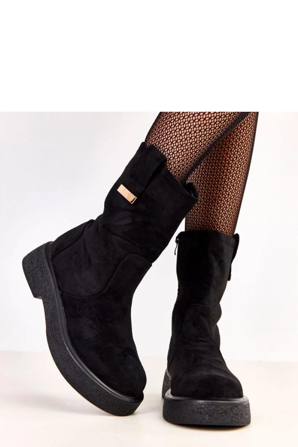 Black Boots..Fabric, Footbed, Upper Height and Platform Height