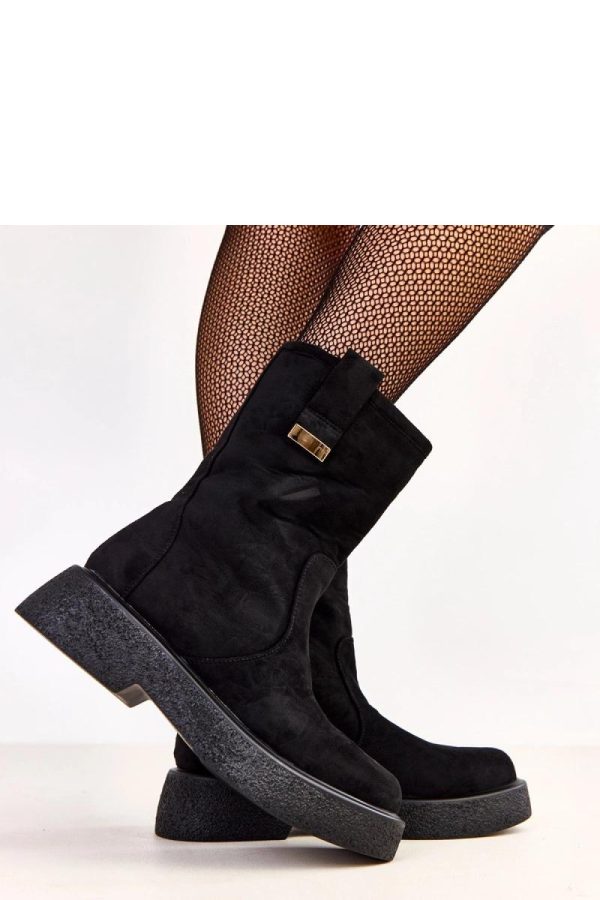 Black Boots..Fabric, Footbed, Upper Height and Platform Height