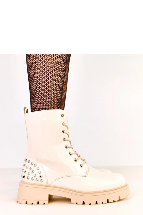 Beige Bootie...Fabric, Footbed, Upper Height and Heel Height