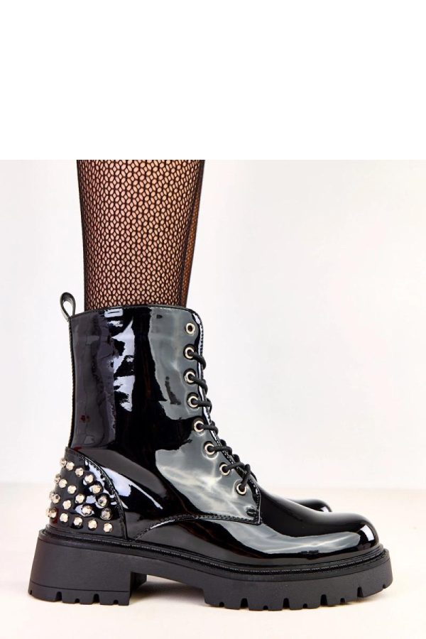 Black Bootie.Fabric, Footbed, Upper Height and Heel Height