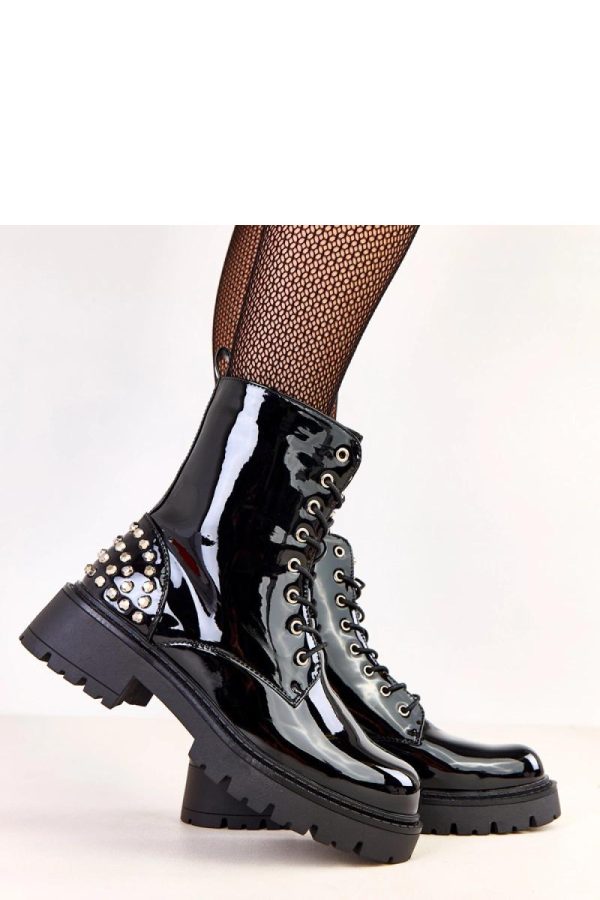 Black Bootie.Fabric, Footbed, Upper Height and Heel Height