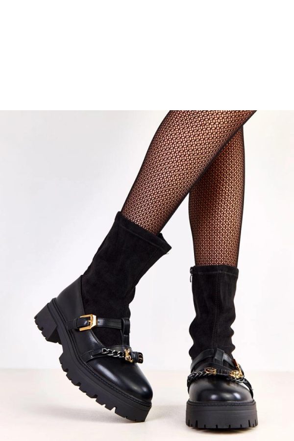 Black Boots in Women`s Ankle Boots & Booties with Fabric, Footbed, Upper Height and Heel Height