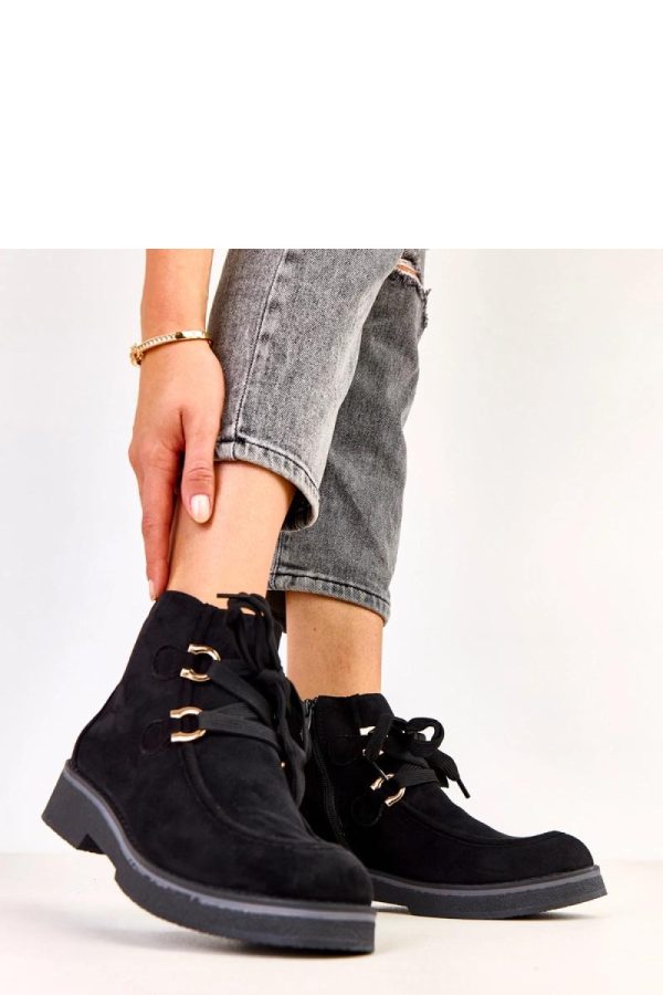 Black Boots in Women`s Ankle Boots & Booties with Fabric, Footbed, Upper Height and Heel Height