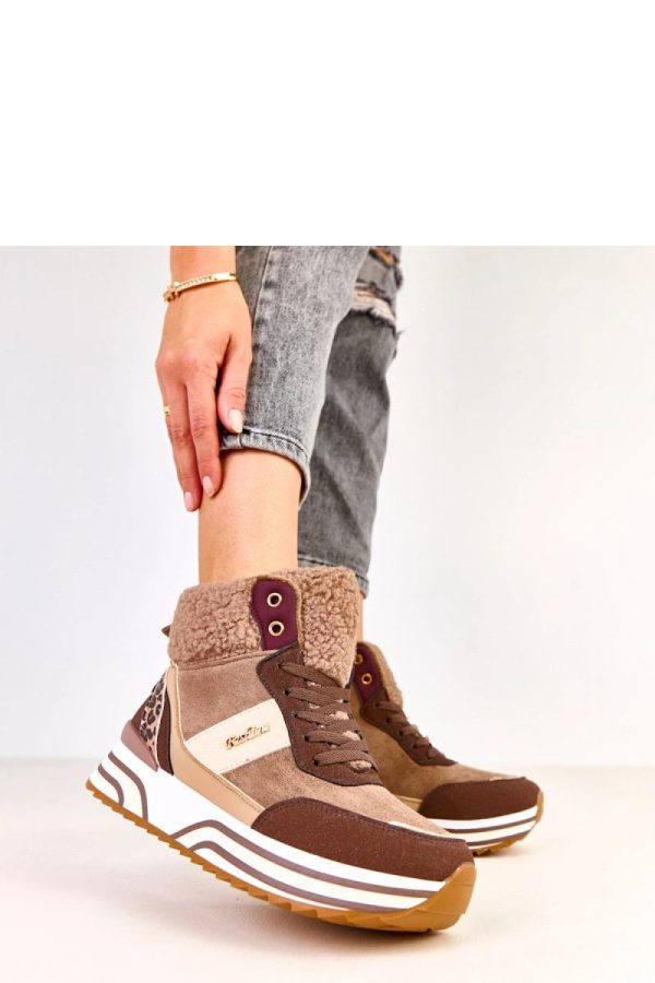 Brown Sport Shoes..Fabric, Warmers, Footbed and Platform Height