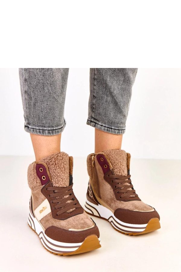 Brown Sport Shoes..Fabric, Warmers, Footbed and Platform Height