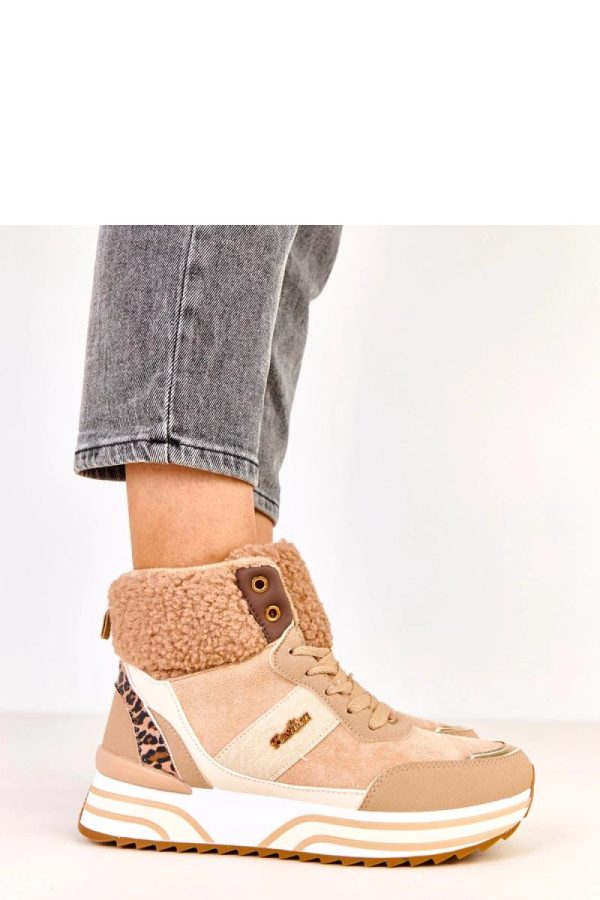 Beige Sport Shoes..Fabric, Warmers, Footbed and Platform Height