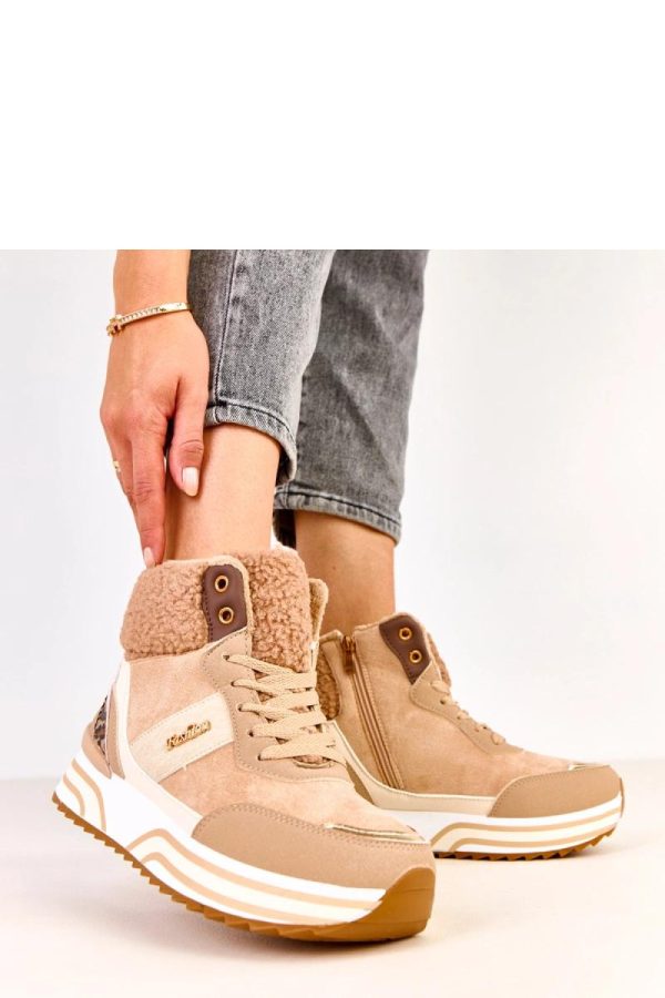 Beige Sport Shoes..Fabric, Warmers, Footbed and Platform Height