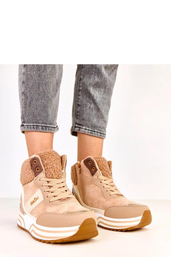 Beige Sport Shoes..Fabric, Warmers, Footbed and Platform Height