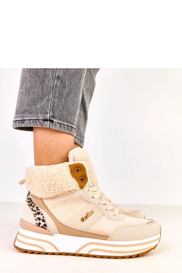 Beige Sport Shoes...Fabric, Warmers, Footbed and Platform Height