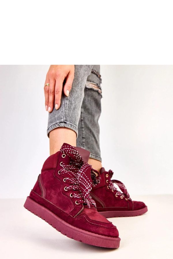 Red Sport Shoes in Women`s Athletic Shoes, Trainers, Sneakers with Fabric, Footbed and Platform Height