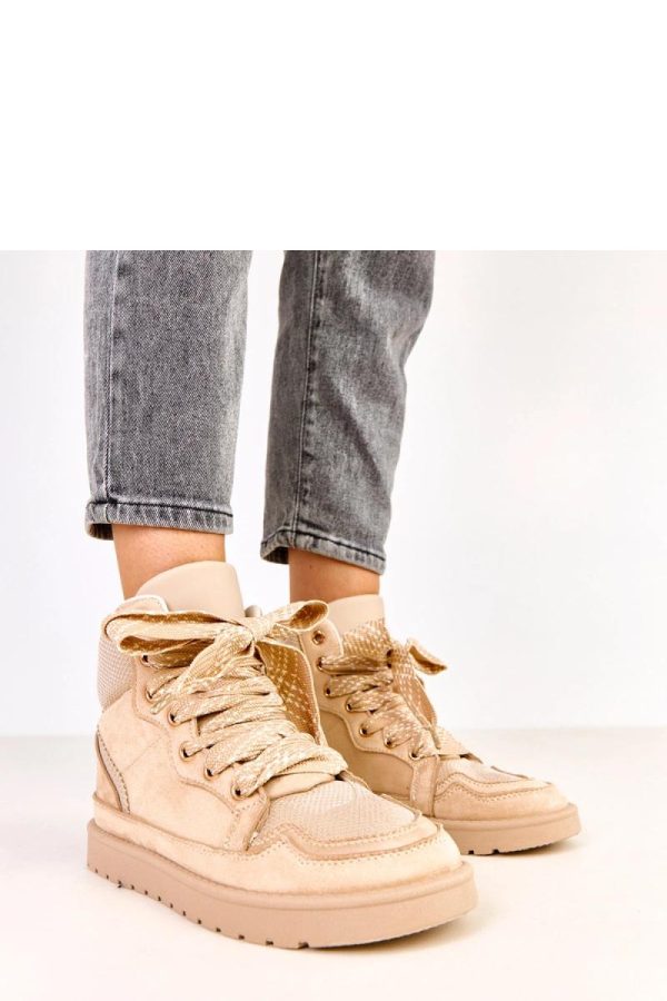 Beige Sport Shoes..Fabric, Footbed and Platform Height