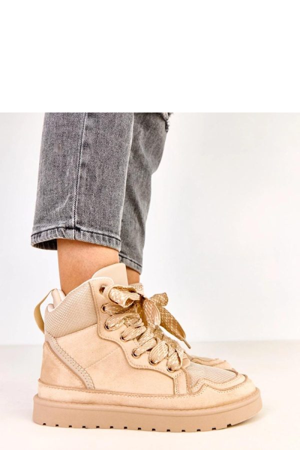 Beige Sport Shoes..Fabric, Footbed and Platform Height