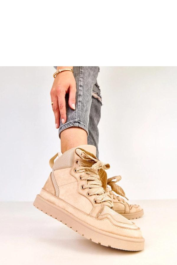 Beige Sport Shoes..Fabric, Footbed and Platform Height