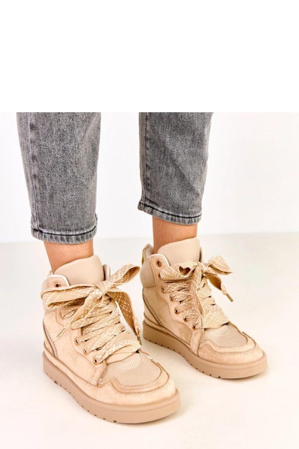 Beige Sport Shoes..Fabric, Footbed and Platform Height