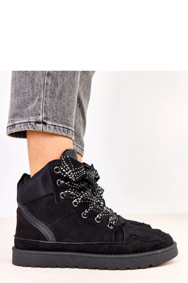Black Sport Shoes..Fabric, Footbed and Platform Height