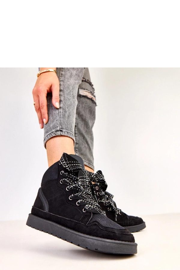 Black Sport Shoes..Fabric, Footbed and Platform Height