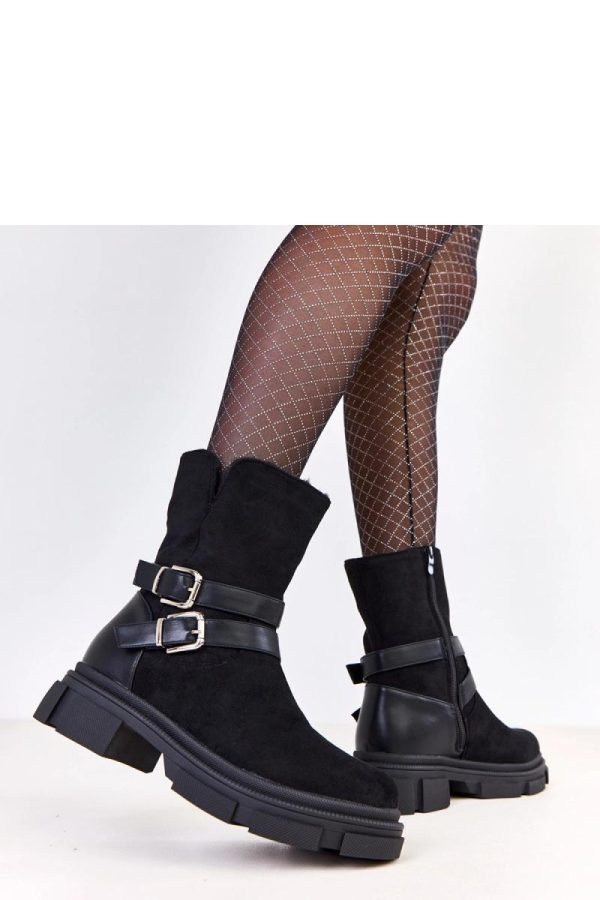 Black Boots.Fabric, Warmers, Footbed, Upper Height and Heel Height