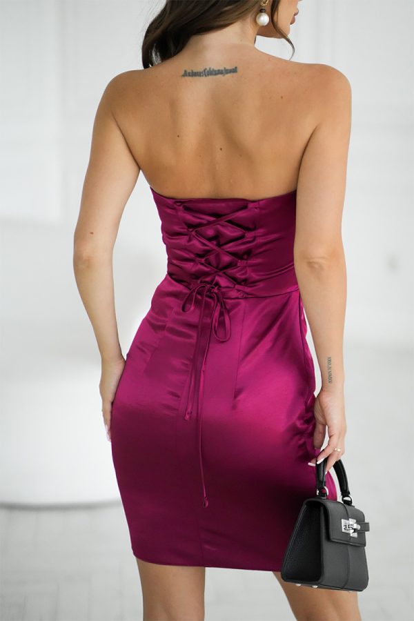 Red Short Dress in Evening Dresses with Spandex and Polyester