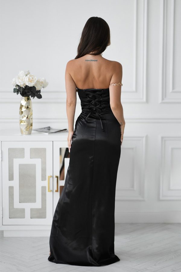Black Long Dress in Evening Dresses with Spandex and Polyester
