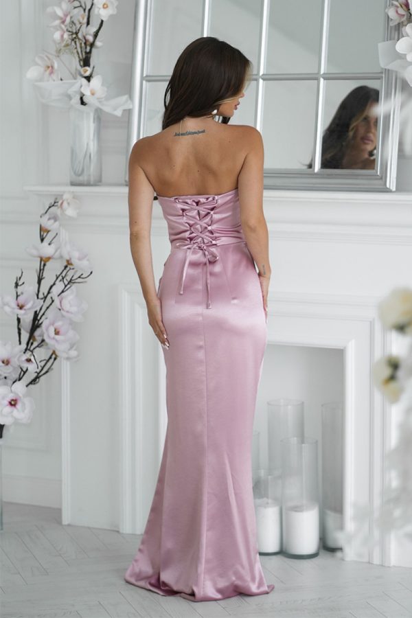 Pink Long Dress in Evening Dresses with Spandex and Polyester