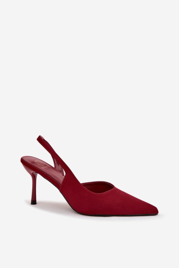 Red High Heels in High Heels with Fabric, Footbed and Heel Height