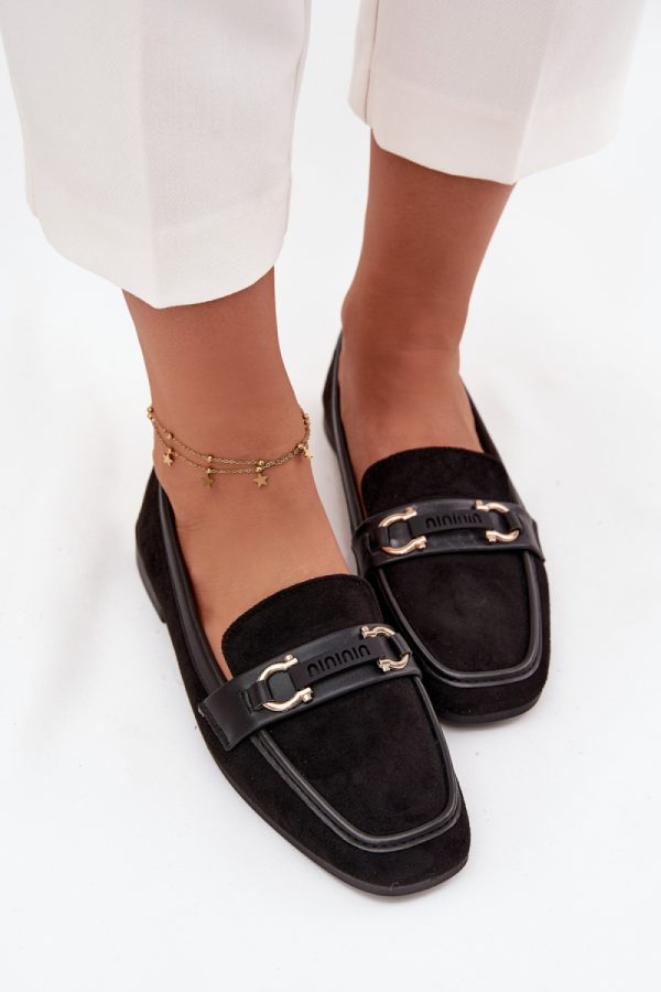 Black Loafers in Moccasins, Loafers with Fabric, Footbed, Upper Height and Heel Height