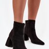 Black Heel Boots in Women`s Ankle Boots & Booties with Fabric, Footbed, Upper Height and Heel Height