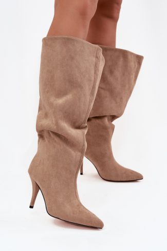 beige Heel boots model 219854 Step in style