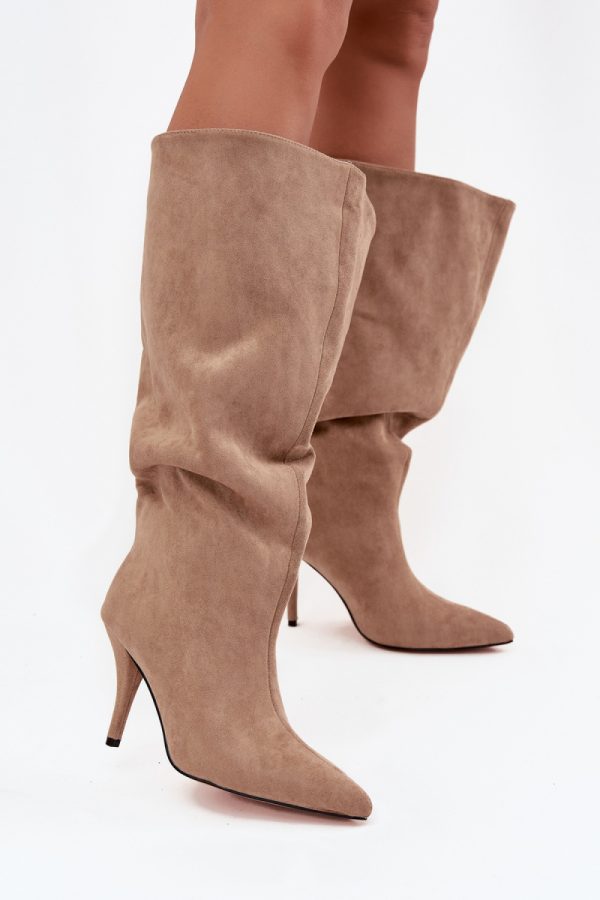 beige Heel boots model 219854 Step in style
