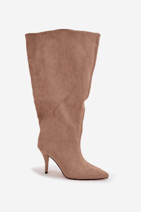 beige Heel boots model 219854 Step in style