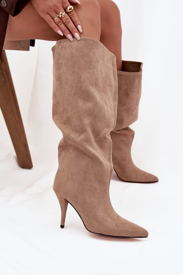 beige Heel boots model 219854 Step in style