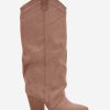 1098993.jpg Beige Heel Boots in Over The Knee High Boots, Thigh High Boots with Fabric, Warmers, Footbed, Upper Height and Heel Height