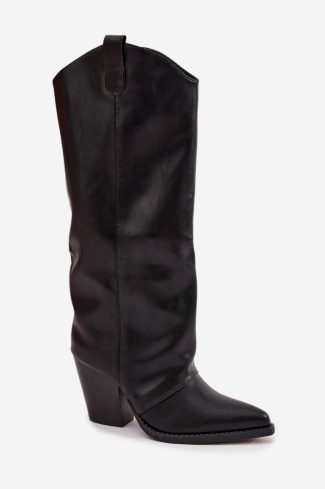 1098995.jpg Black Heel Boots in Over The Knee High Boots, Thigh High Boots with Fabric, Warmers, Footbed, Upper Height and Heel Height