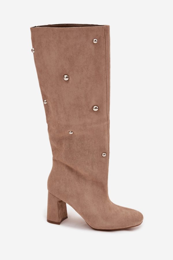 beige Heel boots model 219861 Step in style