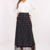 Black Long Skirt in Skirts with Spandex and Polyester