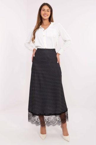 Black Long Skirt in Skirts with Spandex and Polyester