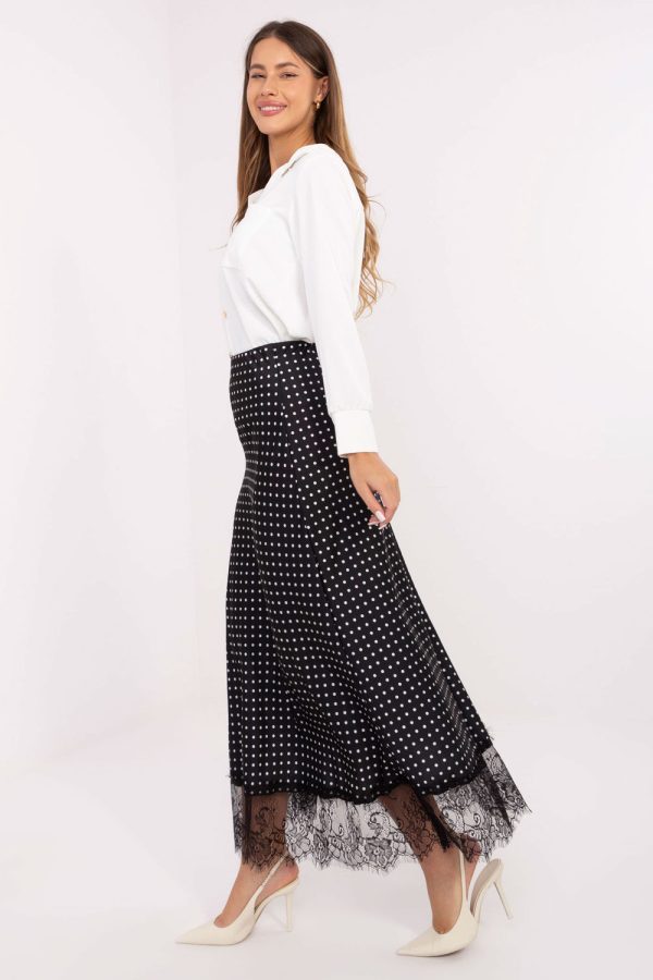 Black Long Skirt in Skirts with Spandex and Polyester