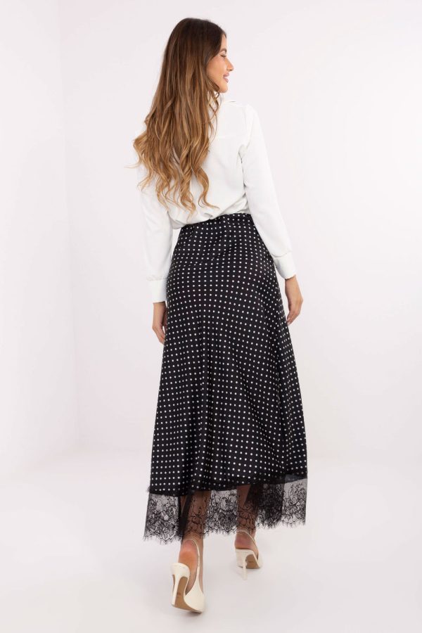 Black Long Skirt in Skirts with Spandex and Polyester