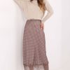 Beige Long Skirt in Skirts with Spandex and Polyester