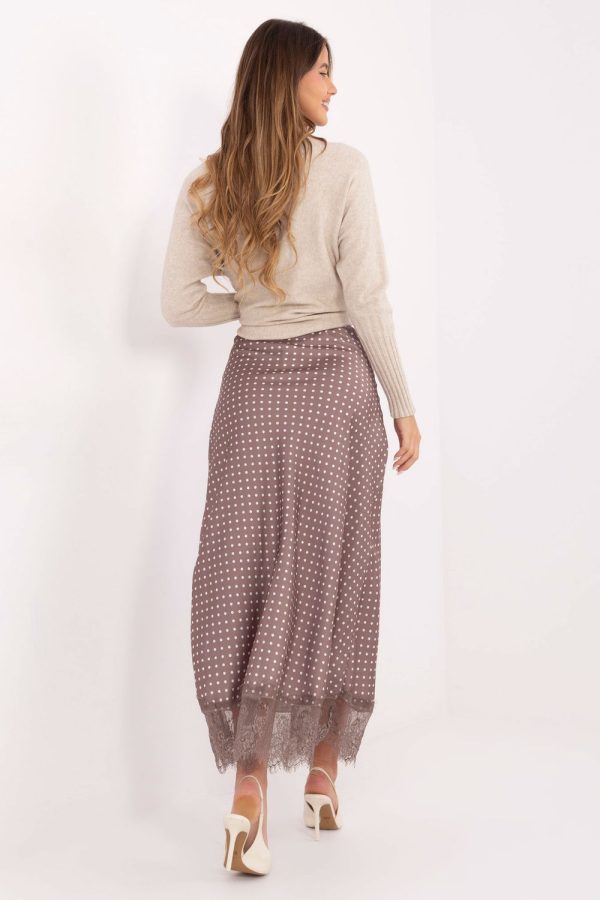 Beige Long Skirt in Skirts with Spandex and Polyester