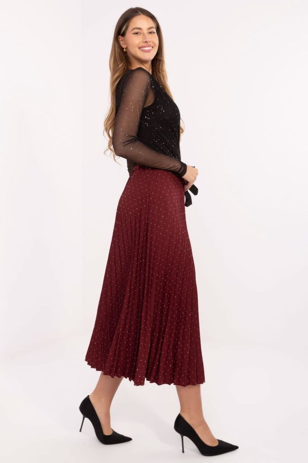 Red Skirt in Skirts with Spandex and Viscose