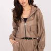 Beige Jacket in Women`s Coats, Jackets with Polyurethane and Polyester