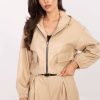 Beige Jacket in Women`s Coats, Jackets with Polyurethane and Polyester