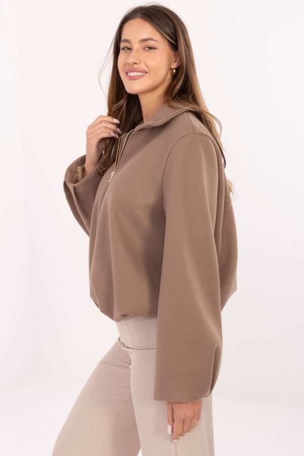 Beige Jacket in Women`s Coats, Jackets with Polyester